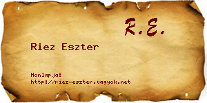 Riez Eszter névjegykártya
